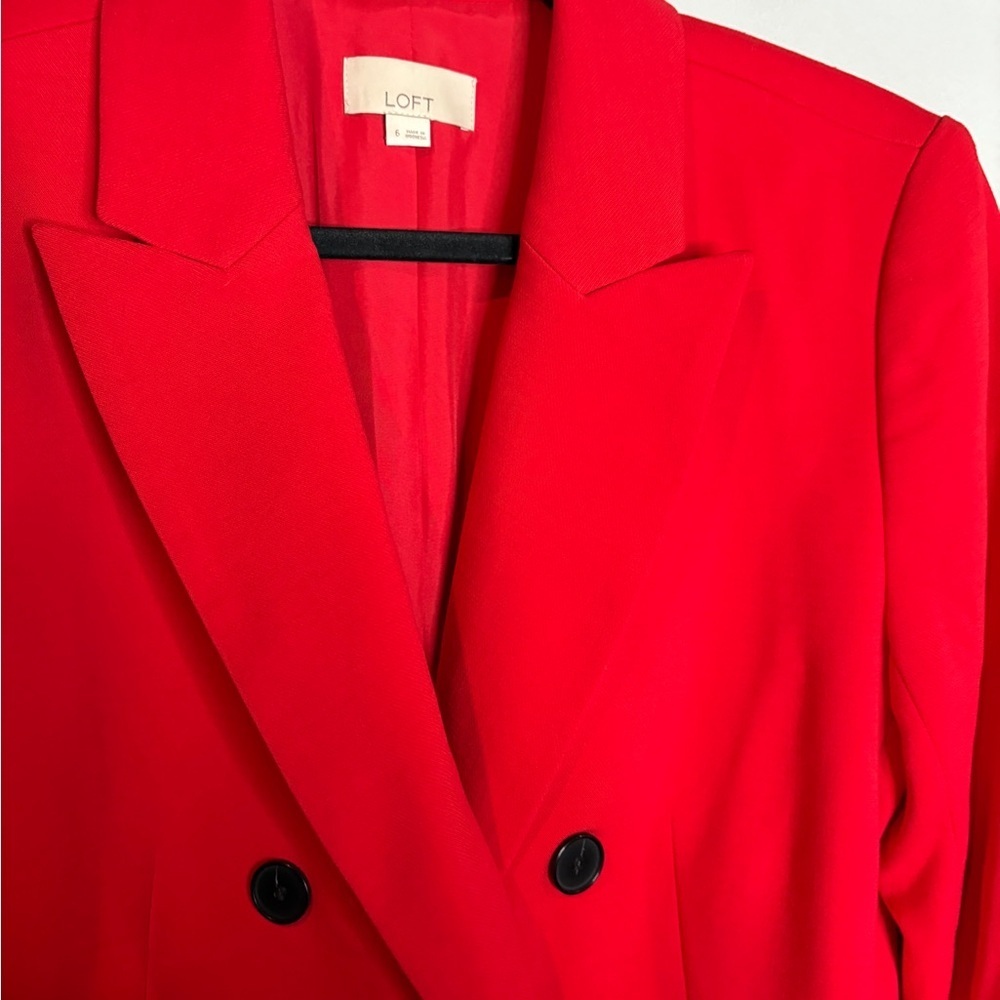 Loft Red 2 Button Blazer Jacket - image 3